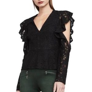 NWT BCBG Maxazria black lace top